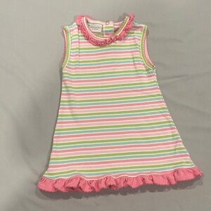 Squiggles by Charlie Little Girl Size 4T 100% pima cotton Dress Stripes Colorful